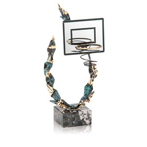 TROFEO LATÓN BALONCESTO CON LAUREL.Ref-S7-560