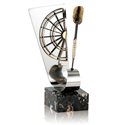 TROFEO ACERO INOX. Y LATÓN DARDOS.Ref-S7-595