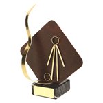 Trofeo hierro oxidado figura Fútbol  varios tamaños.  Ref - BP2218