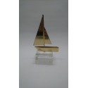TROFEO VELA METAL Y METACRILATO 18 CM