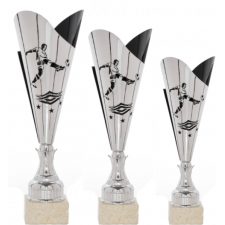 Copa Láser en plata y negro de fútbol de Trofeos Marvi