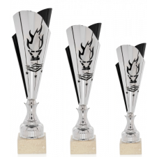 Copa Láser en Plata y Negro Alegórica para todos los deportes de Trofeos Marvi