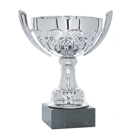 Copa comercial económica plateada brillante elegante de Trofeos Marvi