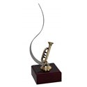 Trofeo Detalle Música Trompeta Con Asa  varios tamaños.  Ref - BP3554