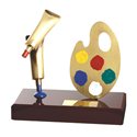 Trofeo botes & paleta de pintura  varios tamaños.  Ref - BP646