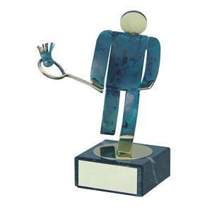 Trofeo Figura latón oxidado verde cm 18 Badminton varios tamaños.  Ref - BP600/1BD