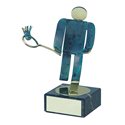 Trofeo Figura latón oxidado verde cm 18 Badminton varios tamaños.  Ref - BP600/1BD
