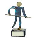 Trofeo Figura latón oxidado verde cm 18 Billar varios tamaños.  Ref - BP600/1BI