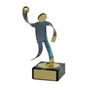 Trofeo Figura latón oxidado verde cm 18 Balonmano varios tamaños.  Ref - BP600/1BN