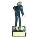 Trofeo Figura latón oxidado verde cm 18 Dardos varios tamaños.  Ref - BP600/1DA