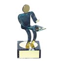 Trofeo Figura latón oxidado verde cm 18 Dominó varios tamaños.  Ref - BP600/1DO BP600/1 Dominó