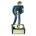 Trofeo Figura latón oxidado verde cm 18 Ejecutivo varios tamaños.  Ref - BP600/1EJ