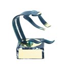 Trofeo Figura latón oxidado verde cm 18 Natación varios tamaños.  Ref - BP600/1NA