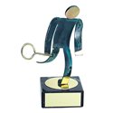 Trofeo Figura latón oxidado verde cm 18 Squash varios tamaños.  Ref - BP600/1 SQ