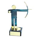 Trofeo Figura latón oxidado verde cm 18 Tiro con arco varios tamaños.  Ref - BP600/1 TA