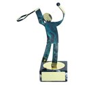 Trofeo Figura latón oxidado verde cm 18 Tenis varios tamaños.  Ref - BP600/1 TE