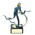 Trofeo Figura latón oxidado verde cm 18 Triathlon varios tamaños.  Ref - BP600/1 TH