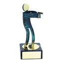 Trofeo Figura latón oxidado verde cm 18 Tiro con pistola varios tamaños.  Ref - BP600/1 TI