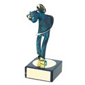 Trofeo Figura latón oxidado verde cm 18 Video varios tamaños.  Ref - BP600/1 VI